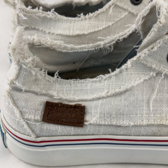 Blowfish Malibu Low Top Sneakers Womens Size 6.5 Off White Distressed Canvas - Picture 7 of 12